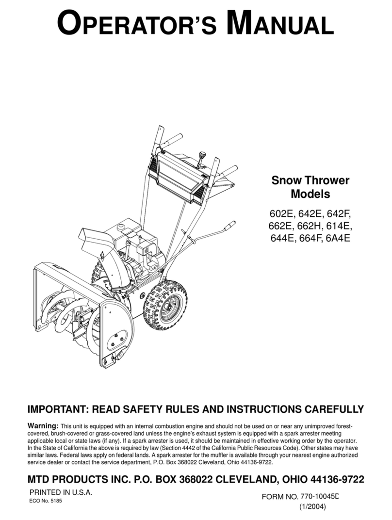 MTD 602E Operator's manual
