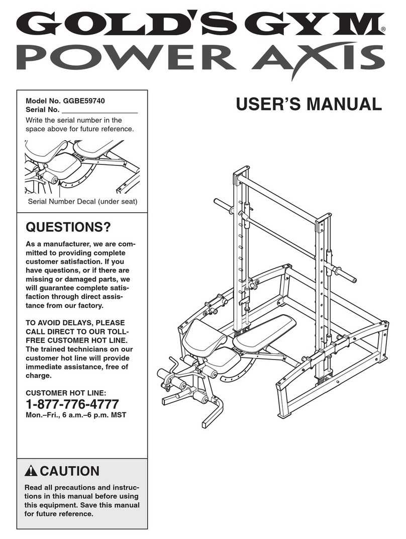 Gold's Gym GGBE59740 user manual