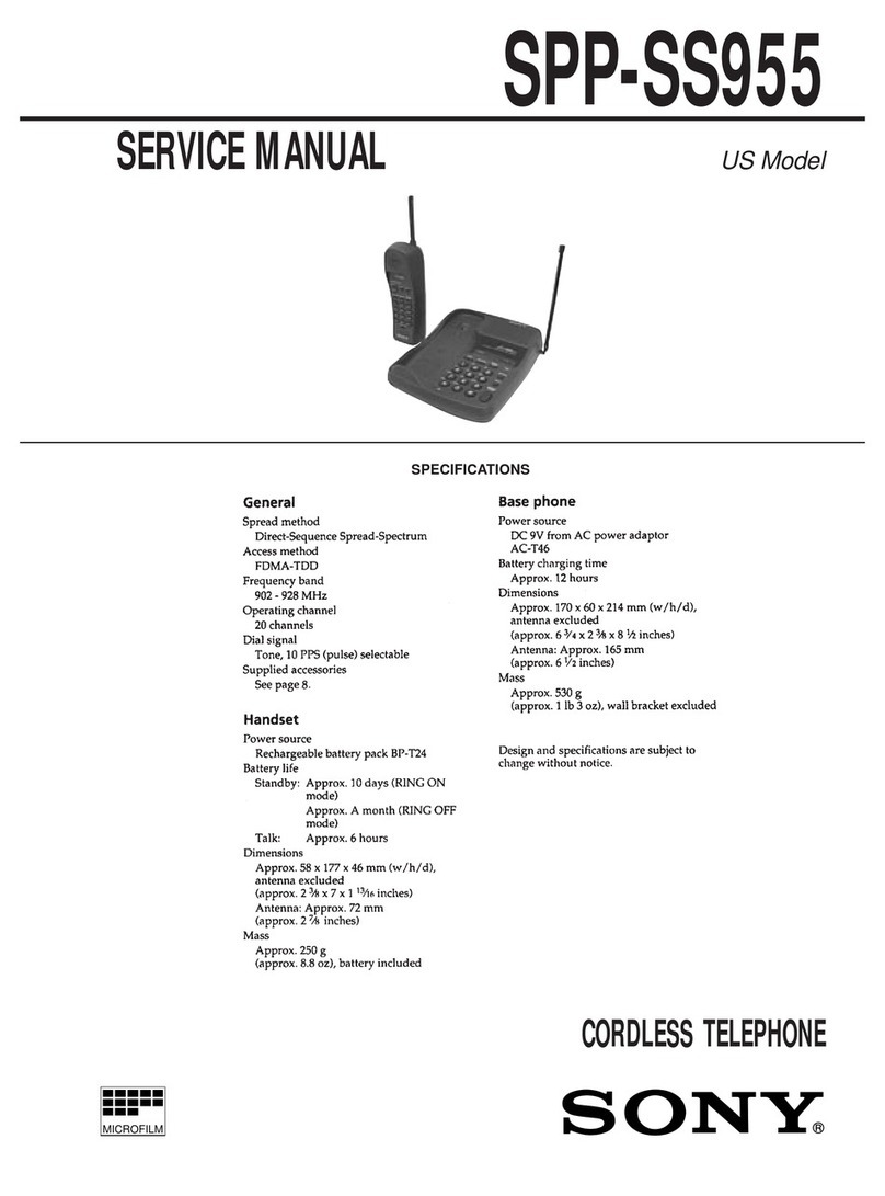 Sony SPP-SS955 - Cordless Telephone Service manual
