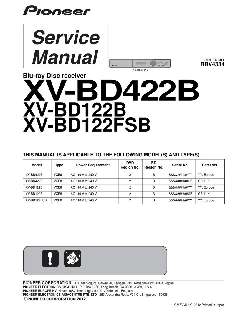 Pioneer XV-BD122B User manual