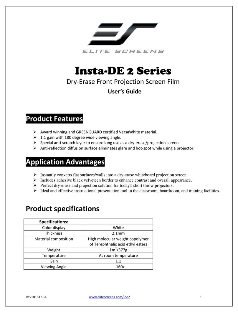 Elite Screens Insta-DE 2 Series user guide Elite Screens Insta-DE 2 Series user guide