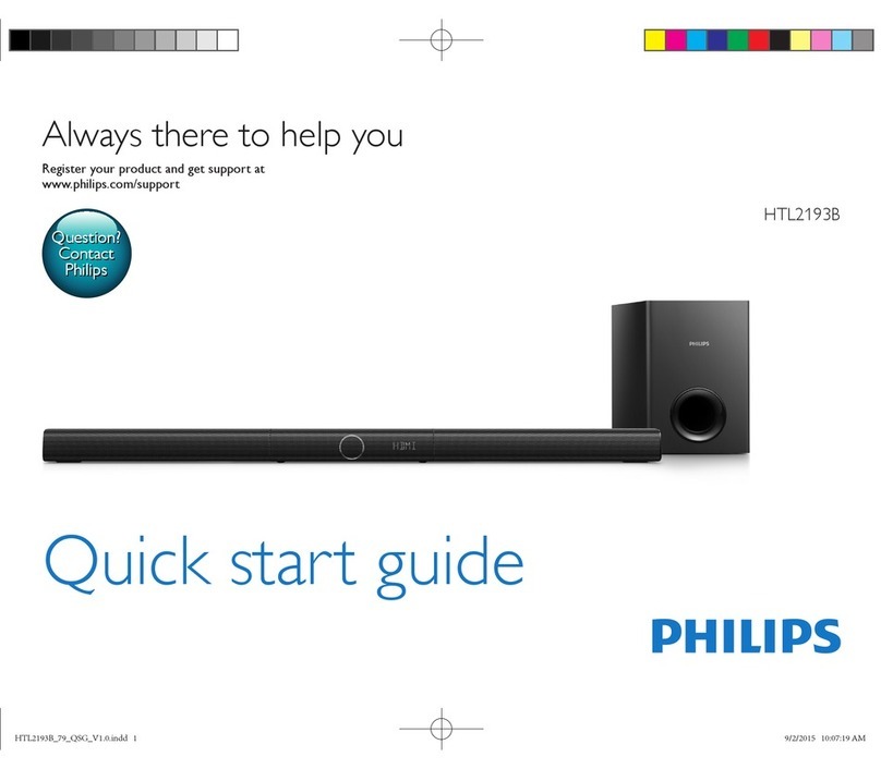 Philips HTL2193B quick start guide