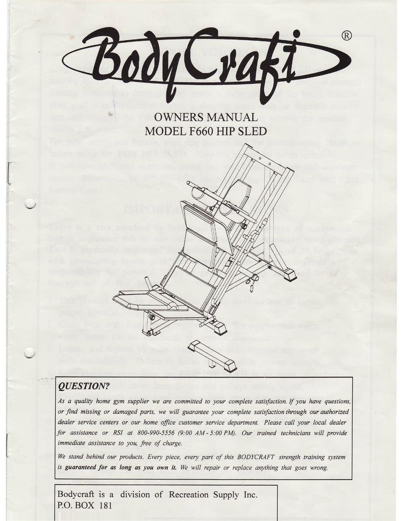 Body Craft F66O HIP SLED User manual