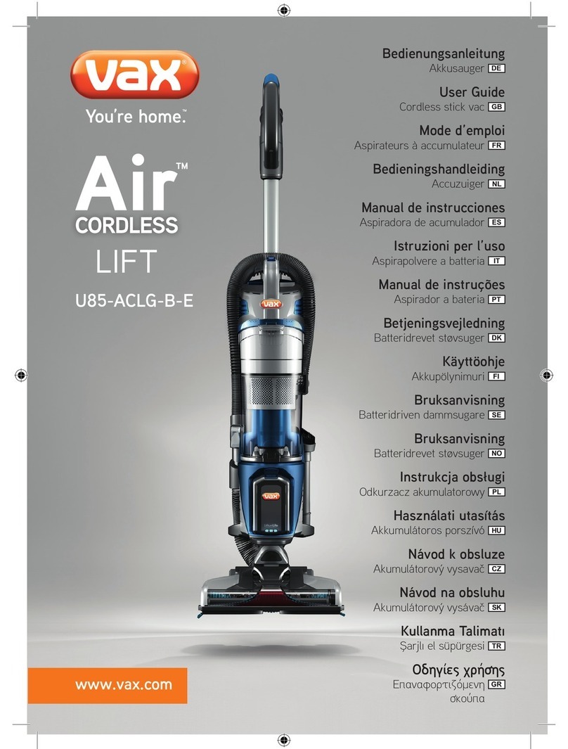 Vax U85-ACLG-B-E User manual