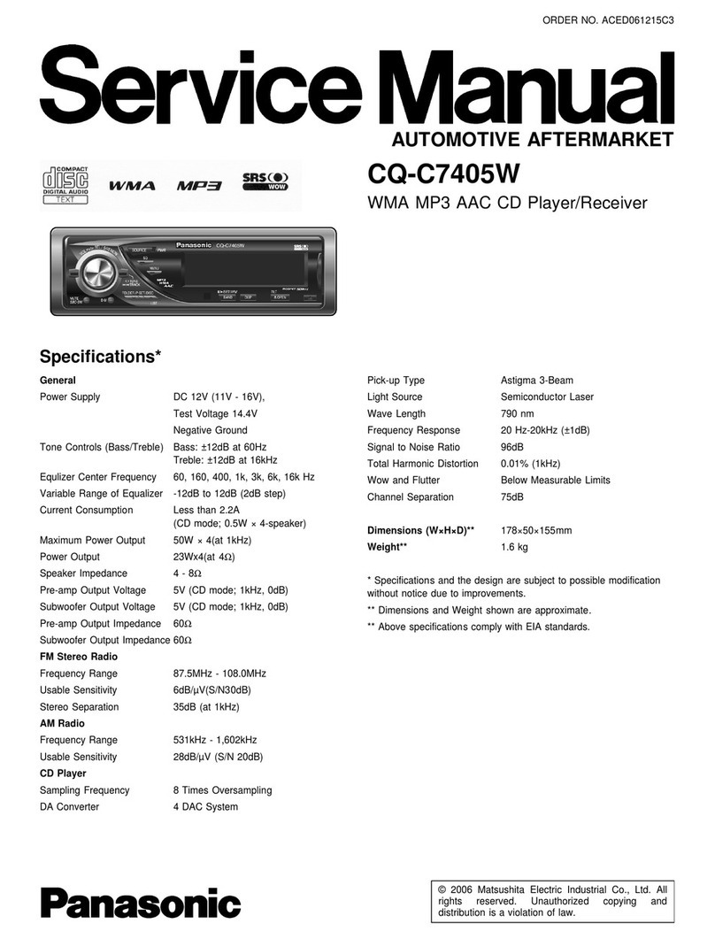 Panasonic CQ-C7405W User manual Panasonic CQ-C7405W User manual