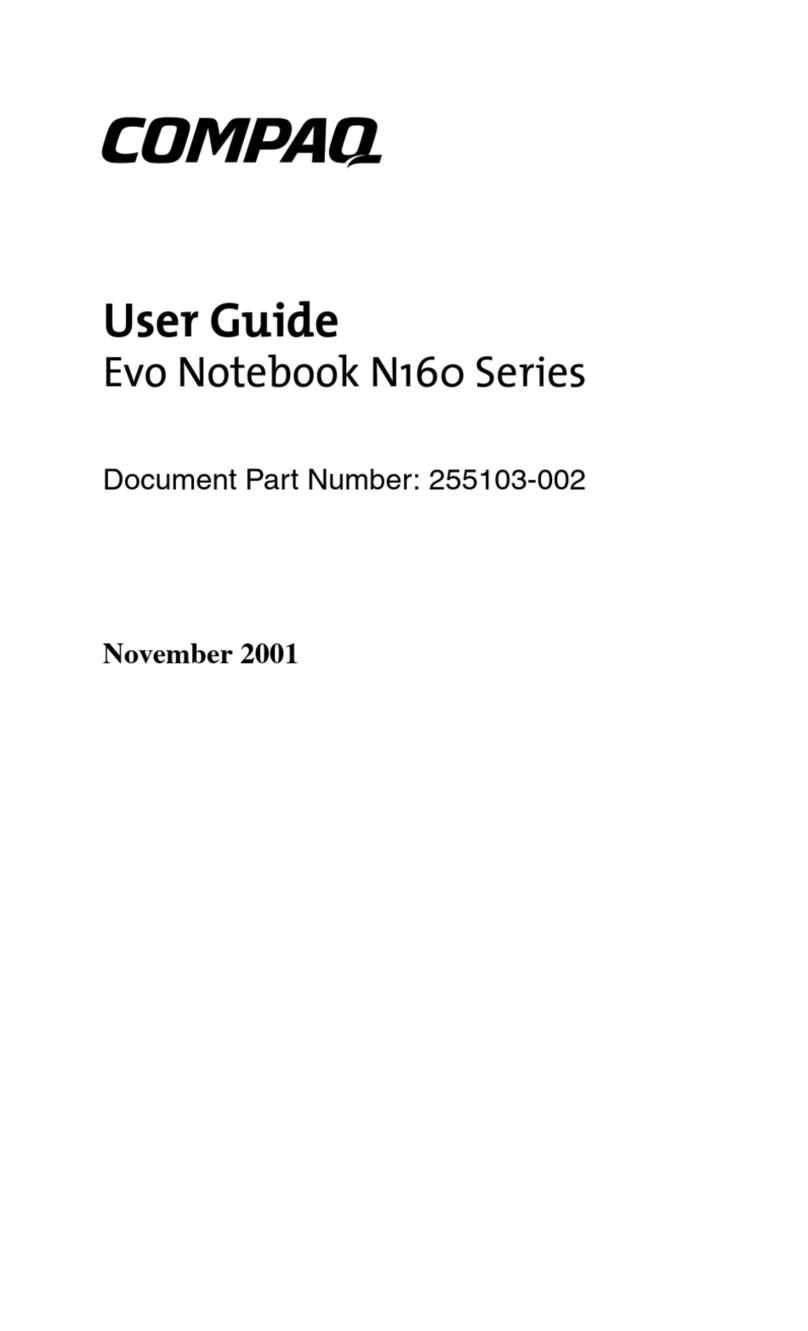 Compaq Evo N160 Series User manual Compaq Evo N160 Series User manual