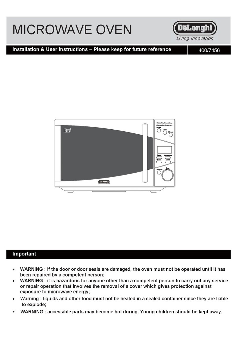 DèLonghi 400/7456 Installation & user's instructions