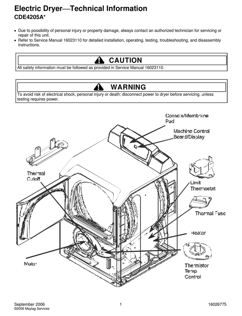 Maytag CDE4205A SERIES Manual