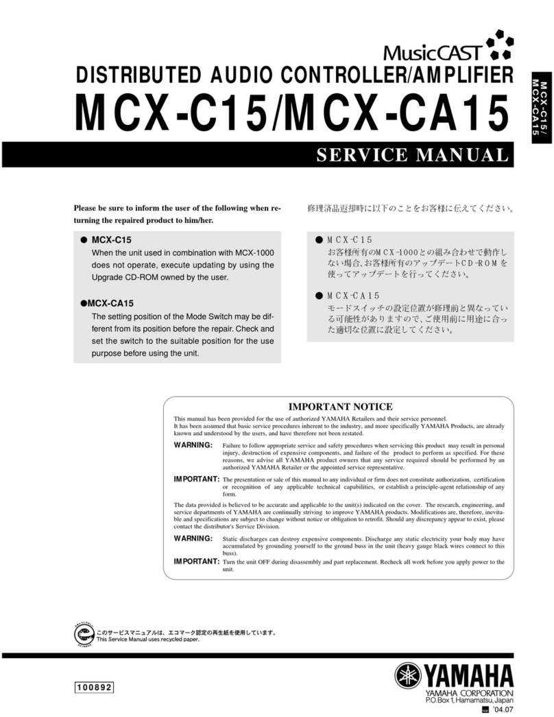 Yamaha MCX-C15 - MusicCAST Network Audio Player User manual Yamaha MCX-C15 - MusicCAST Network Audio Player User manual