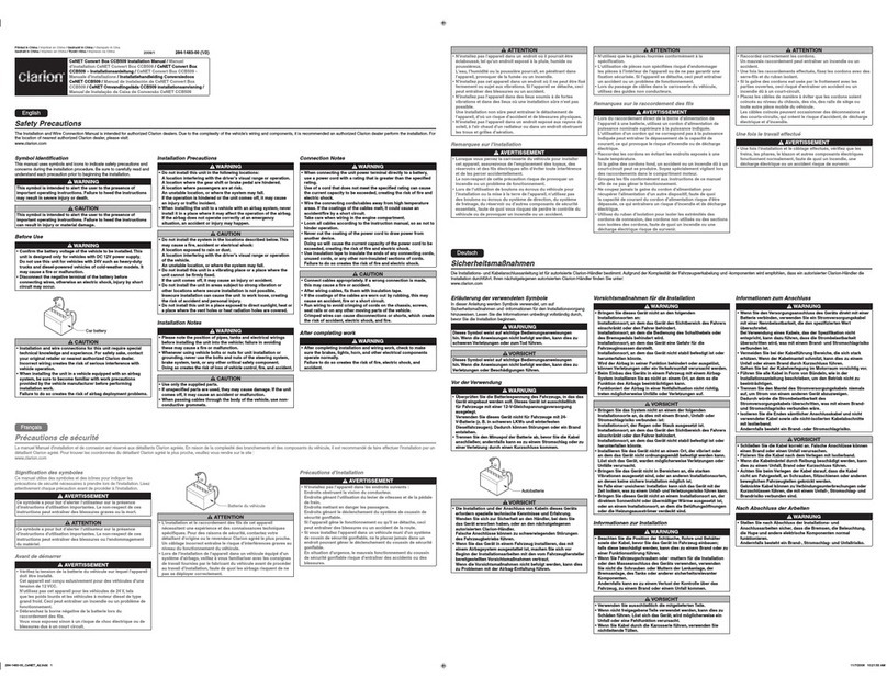 Clarion ccb509 User manual