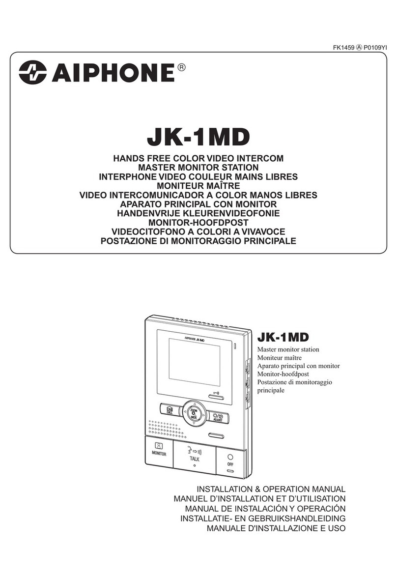 Aiphone JK-1MD Installation and operation manual Aiphone JK-1MD Installation and operation manual