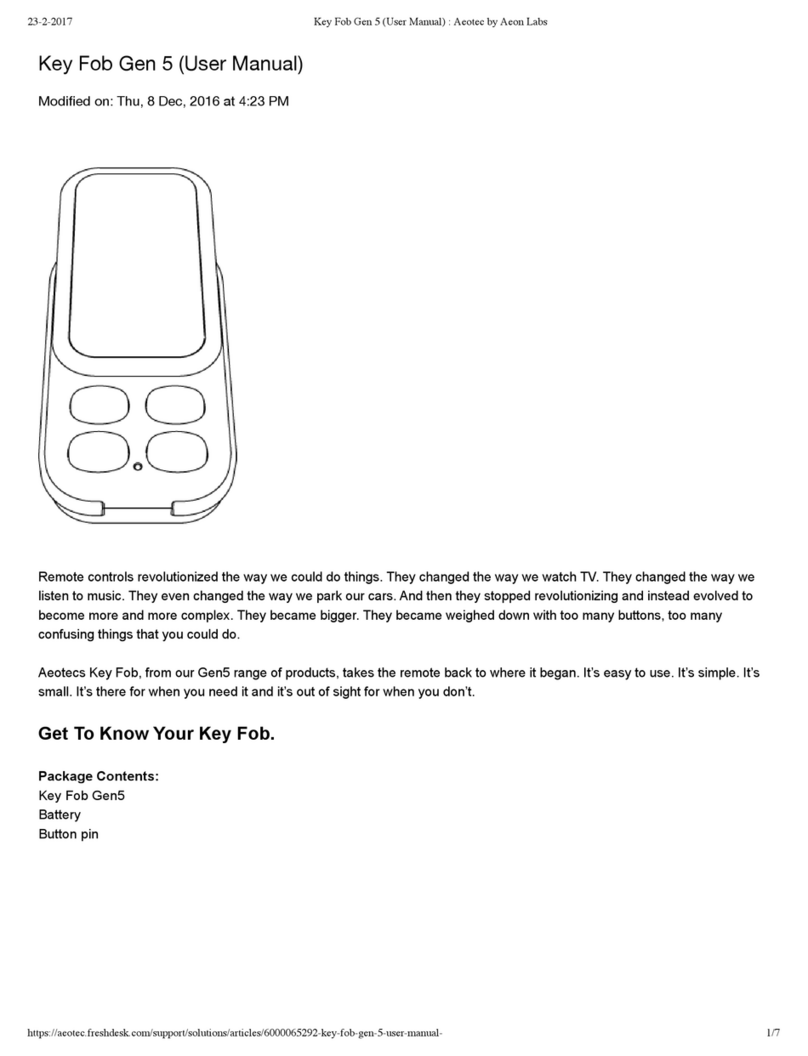 A-EON Key Fob Gen 5 user manual