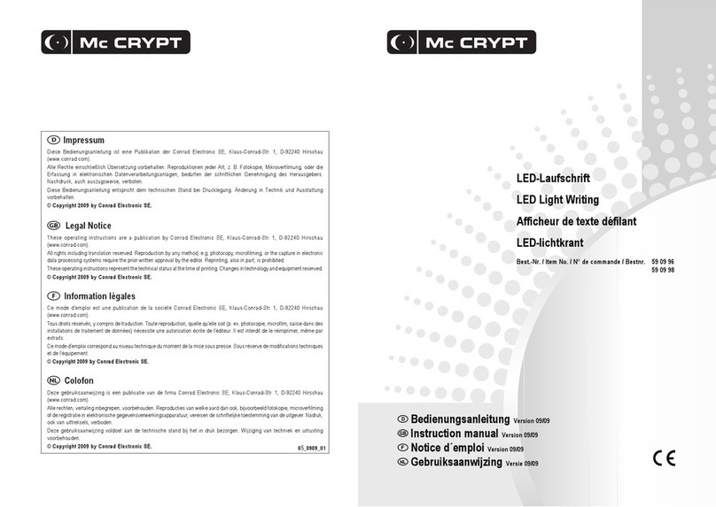 MC Crypt LED Light Writing instruction manual MC Crypt LED Light Writing instruction manual