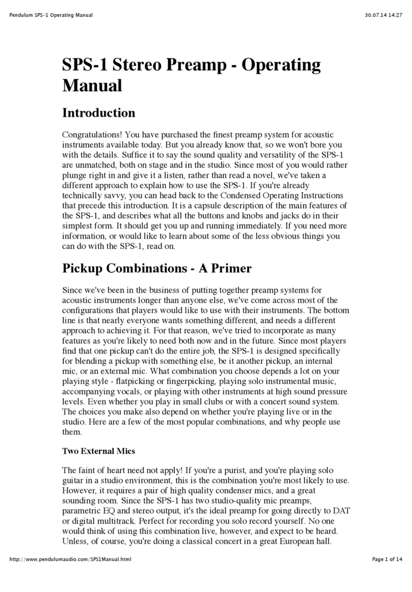 Pendulum SPS-1 operating manual