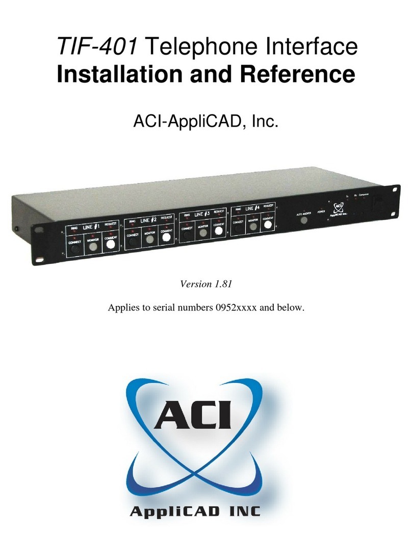 aci TIF-401 Installation and operating manual
