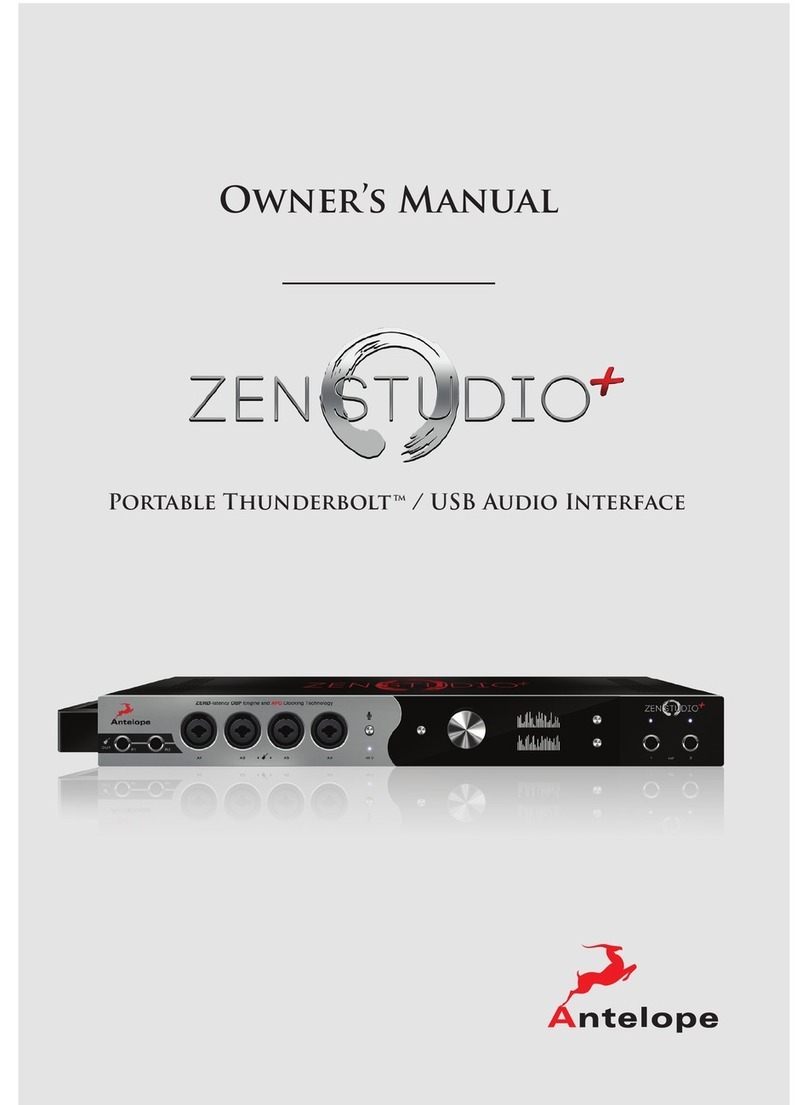 Antelope zenstudio+ owner's manual