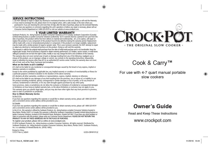 Crock-Pot Cook & Carry User manual
