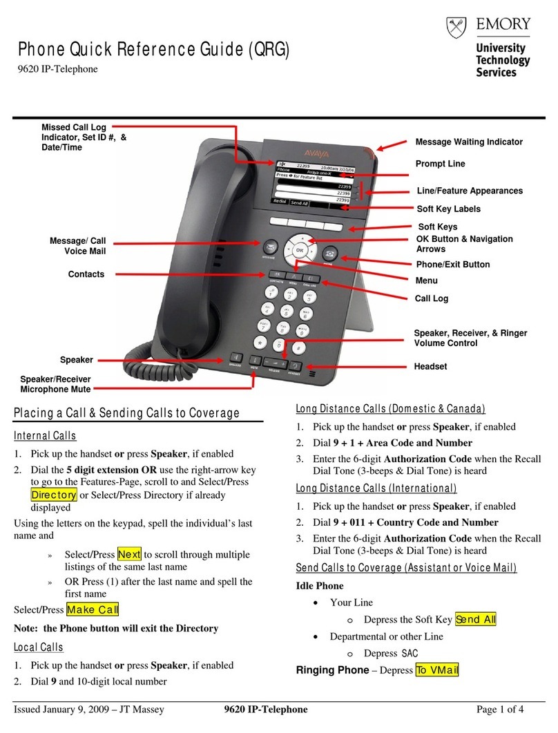 Avaya 9620 Deskphone Edition User manual