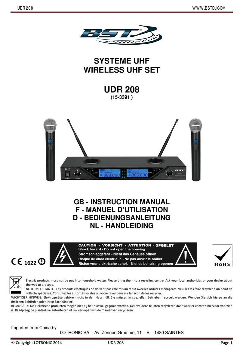 BST UDR 208 User manual