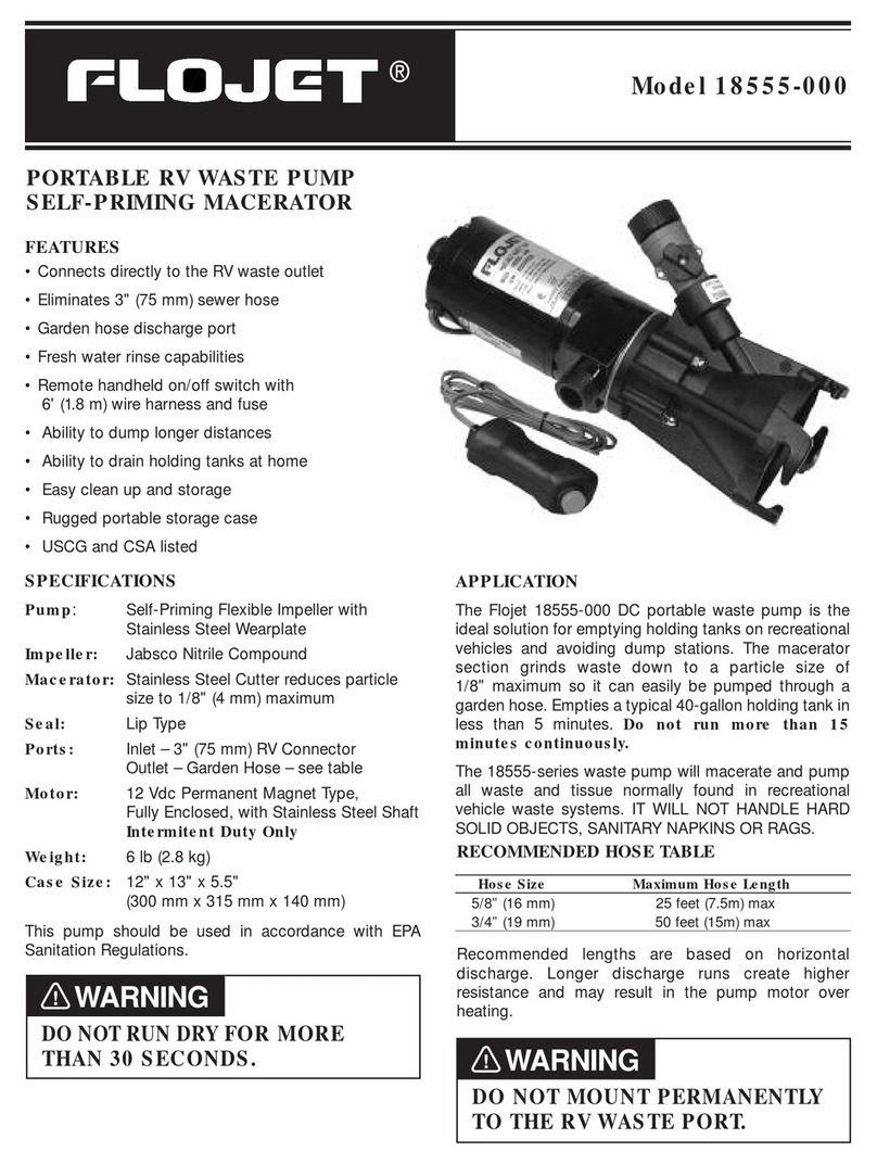FLOJET 18555-000 user manual