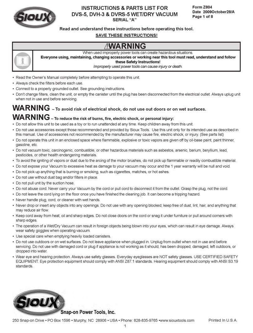 Sioux Tools DVS-5 Instructions-parts list Sioux Tools DVS-5 Instructions-parts list
