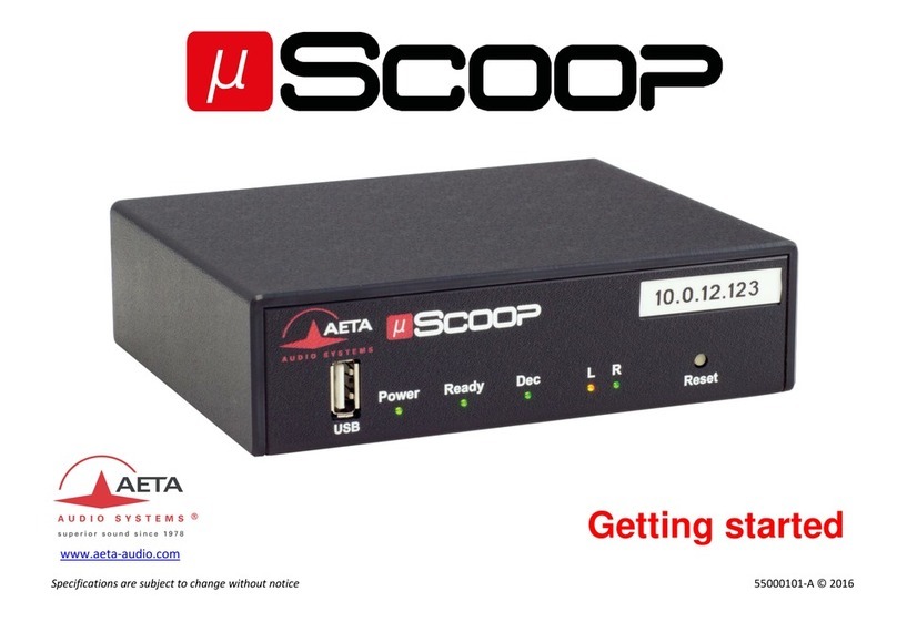Aeta Audio Systems SCOOP STUDIO Getting started