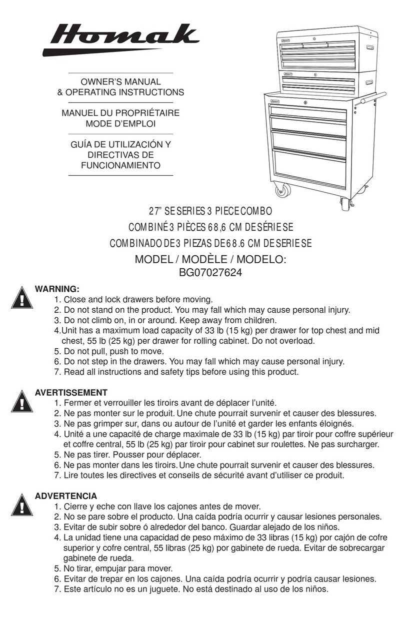Homak BG07027624 Owner's and operator's manual Homak BG07027624 Owner's and operator's manual