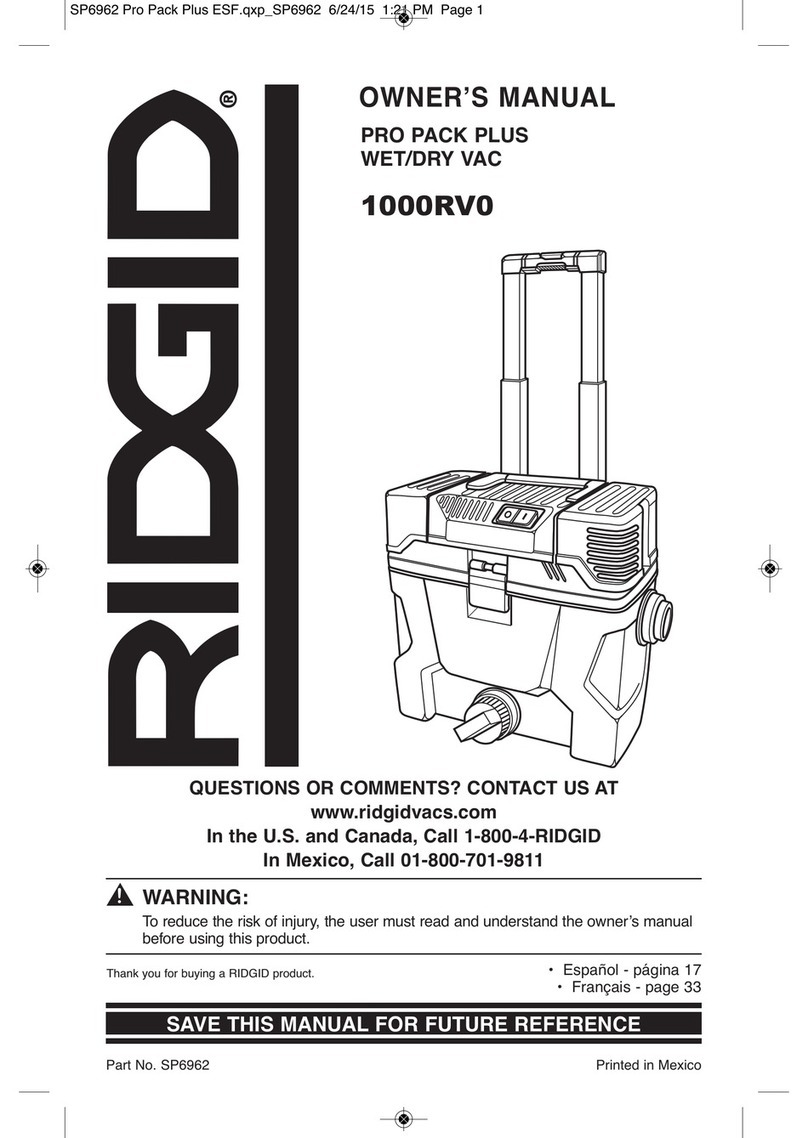 RIDGID 1000RV0 User manual