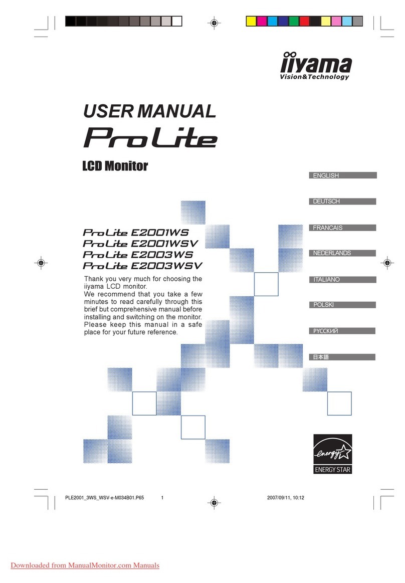 Iiyama prolite E2001WS User manual