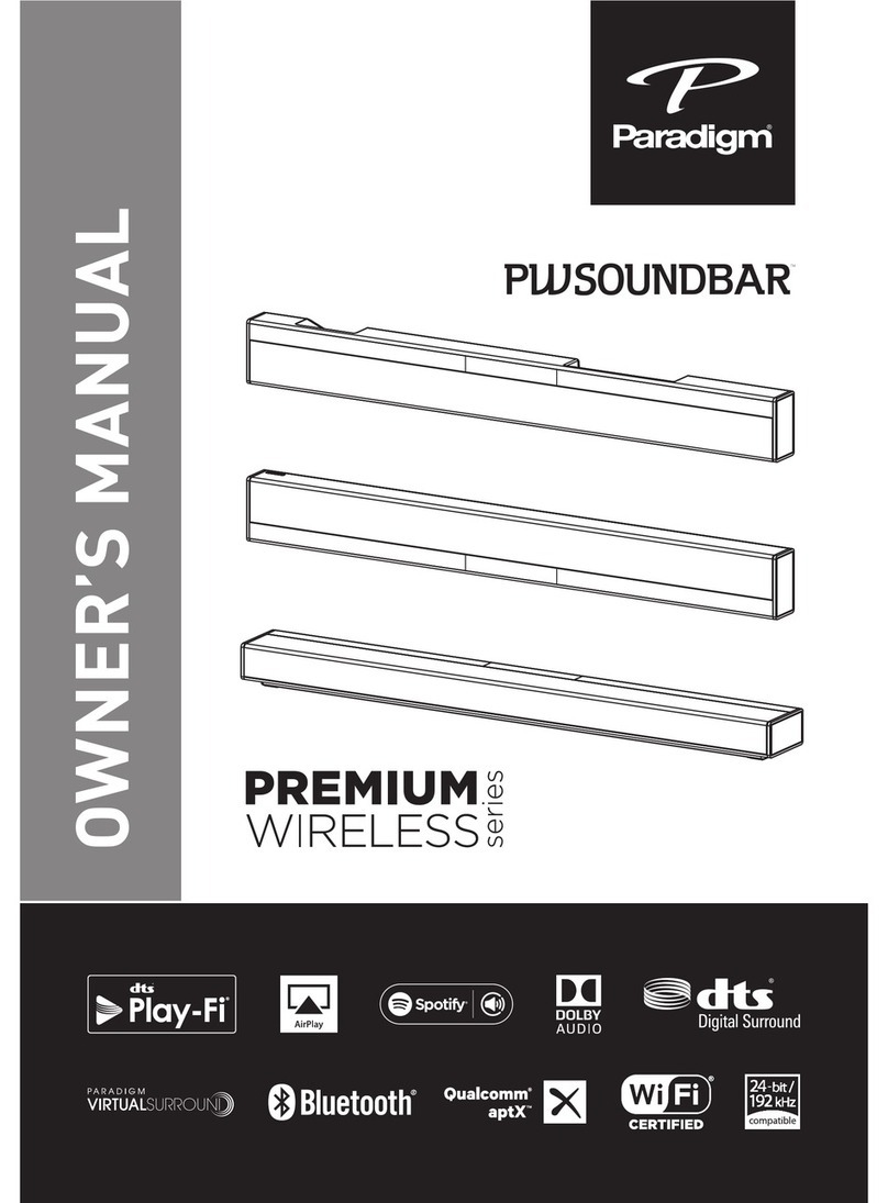 Paradigm PWSOUNDBAR User manual Paradigm PWSOUNDBAR User manual