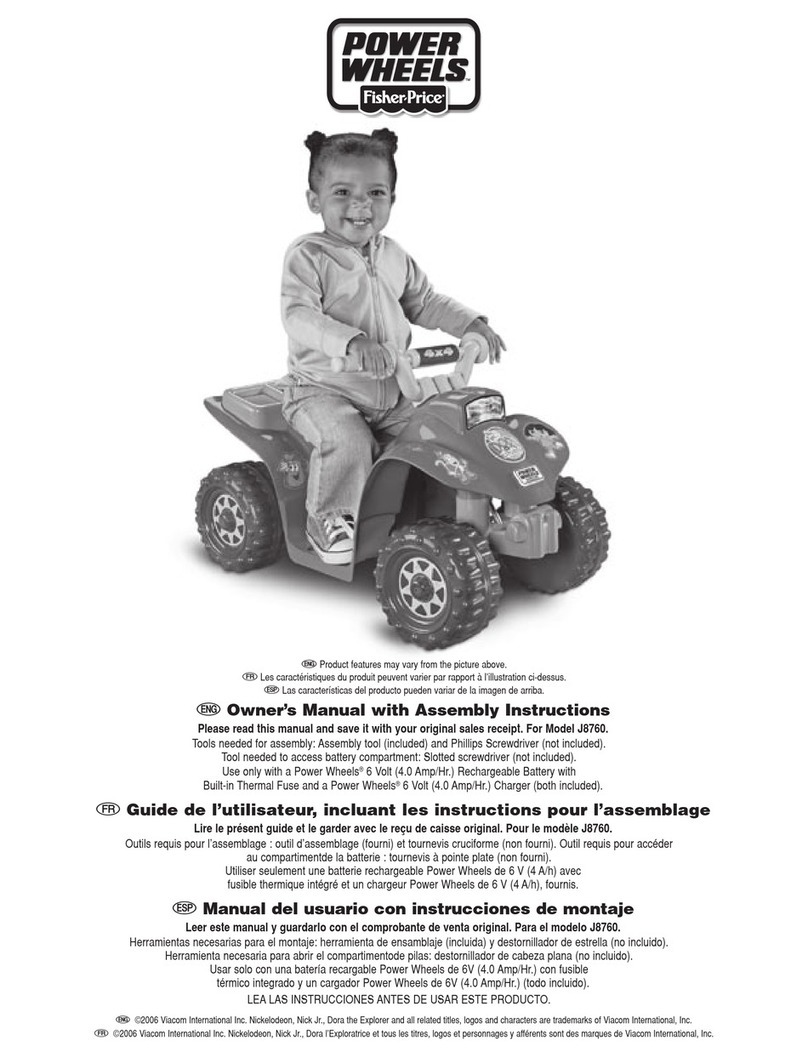 Power Wheels J8760 Owner's manual with assembly instructions Power Wheels J8760 Owner's manual with assembly instructions