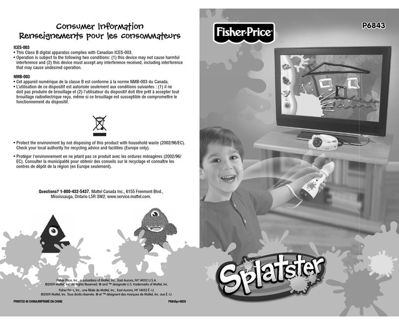 Fisher-Price Splatster P6843 instruction sheet