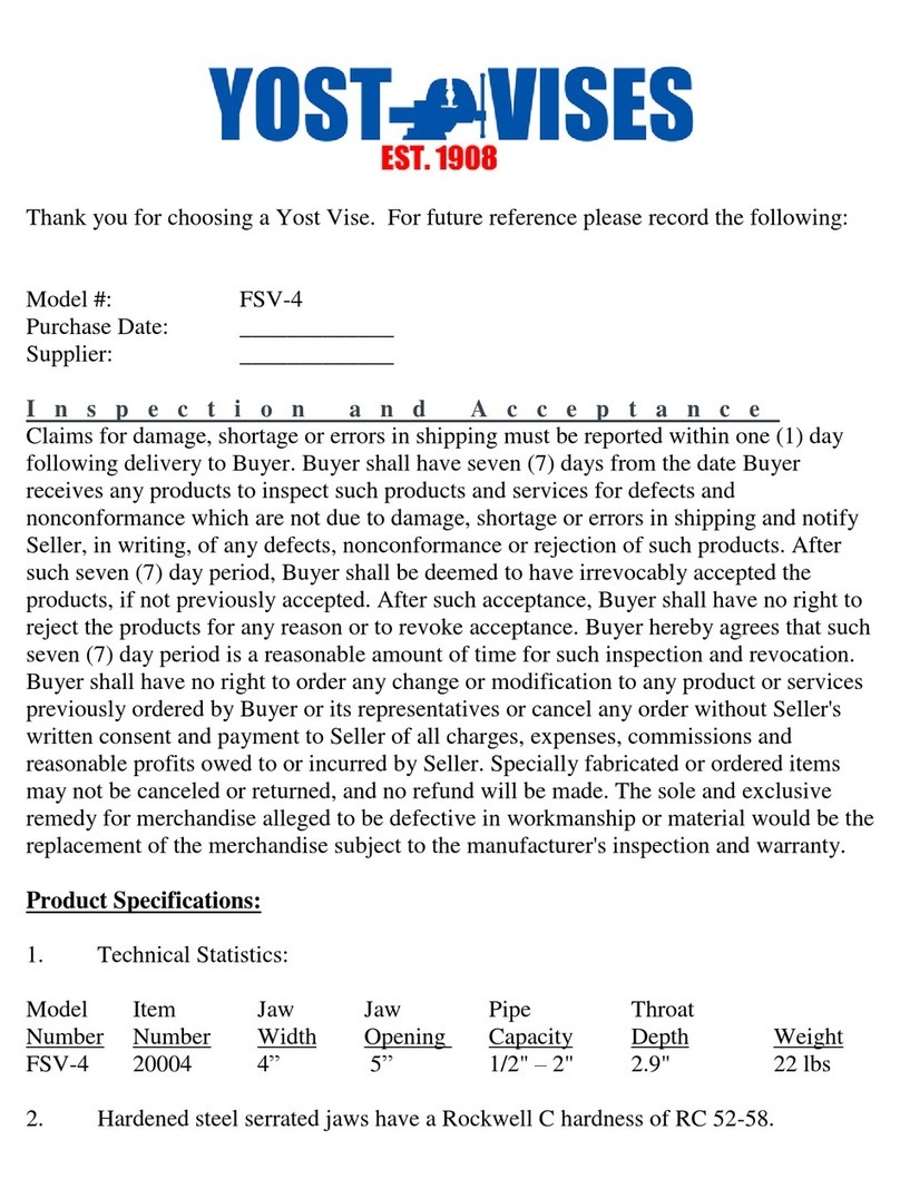 Yost Vise FSV-4 User manual