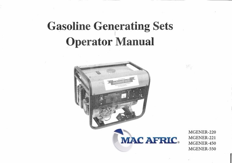 Mac Afric MGENER-220 Operator's manual