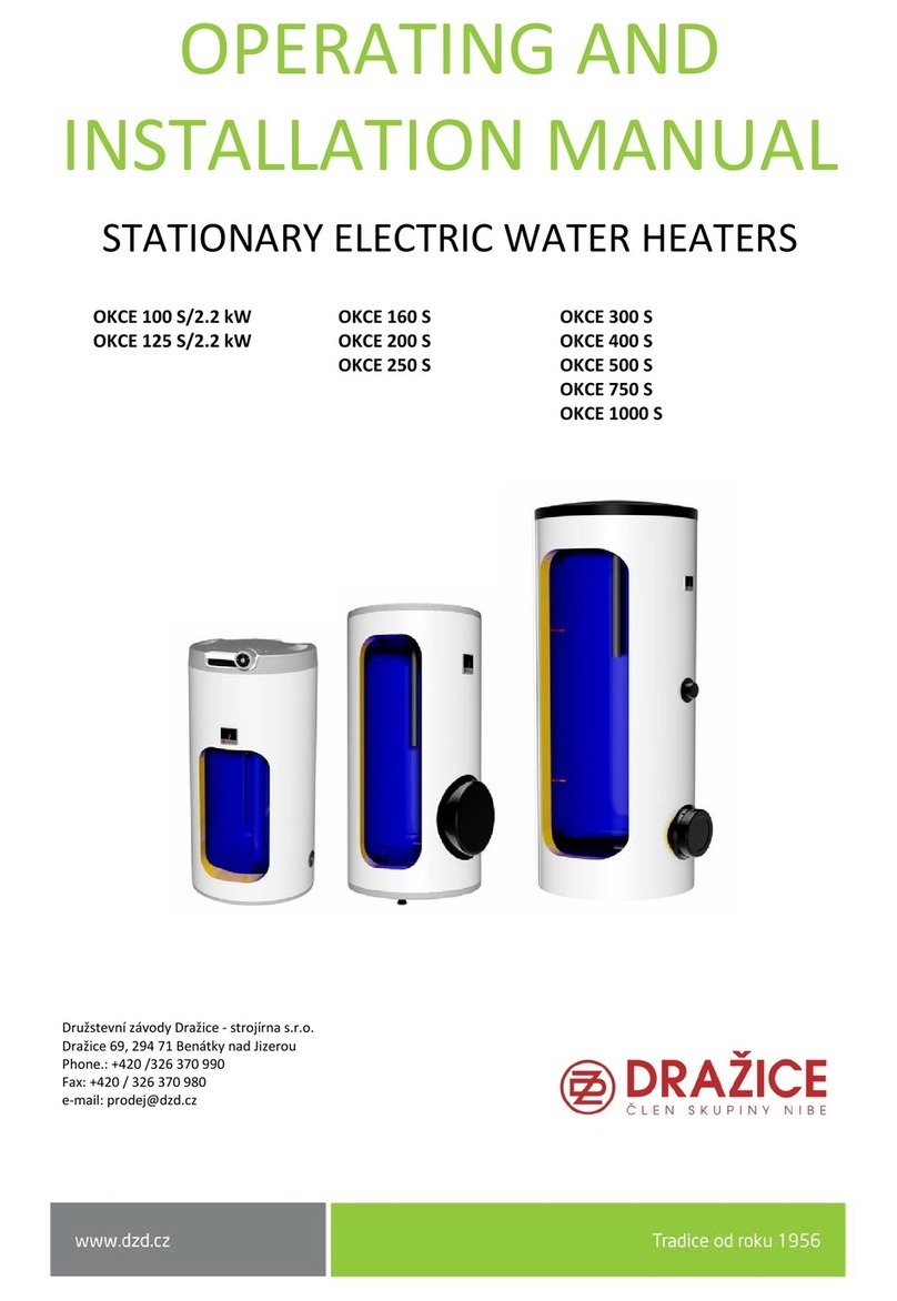Dražice OKCE 100 S OPERATING AND INSTALLATION Manual