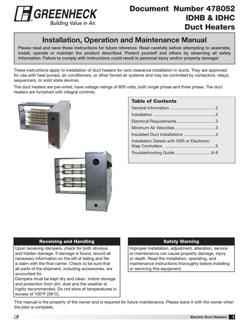 Greenheck IDHB Installation, operation and maintenance manual