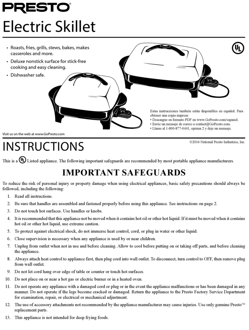 Presto 06620 User manual Presto 06620 User manual