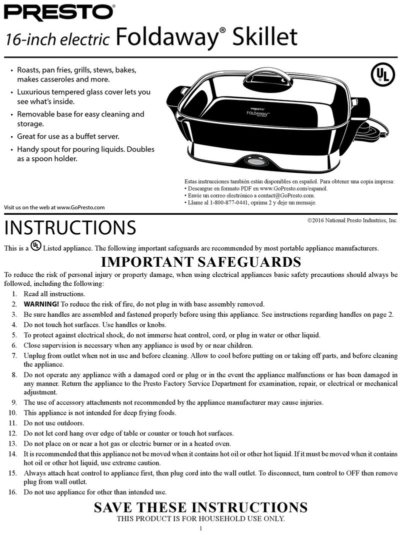 Presto 06857 instructions