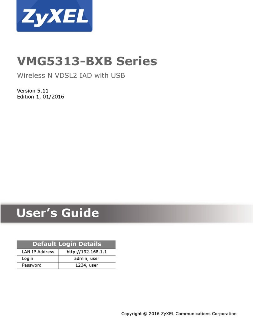 ZyXEL Communications VMG5313-BXB SERIES user guide