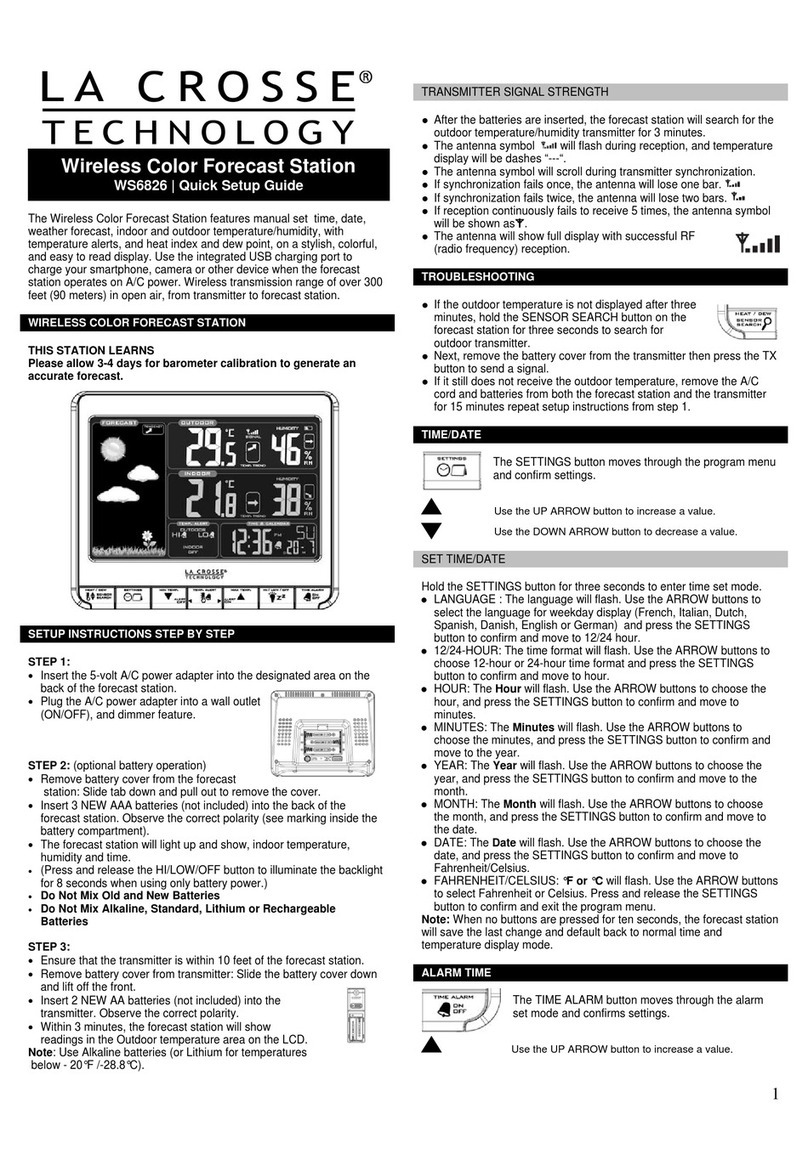 La Crosse Technology WS6826 User manual La Crosse Technology WS6826 User manual