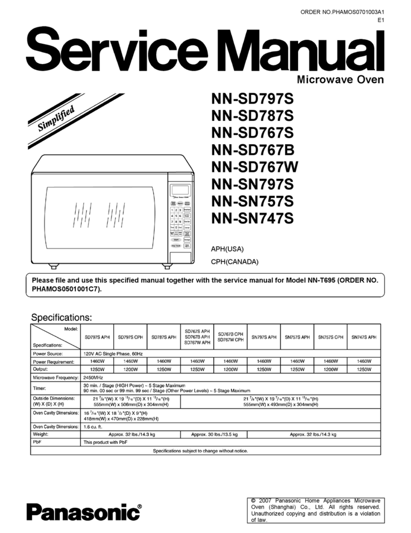 Panasonic Genius Prestige NN-SD797S Service manual