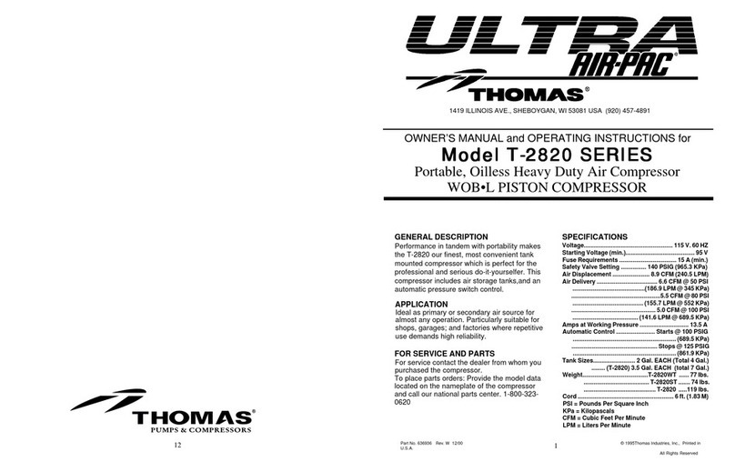 Thomas T-2820 series Owner's and operator's manual