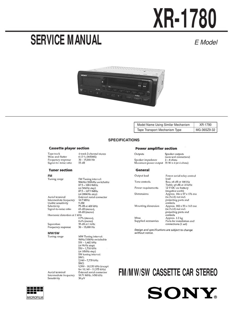 Sony XR-1780 E Model User manual