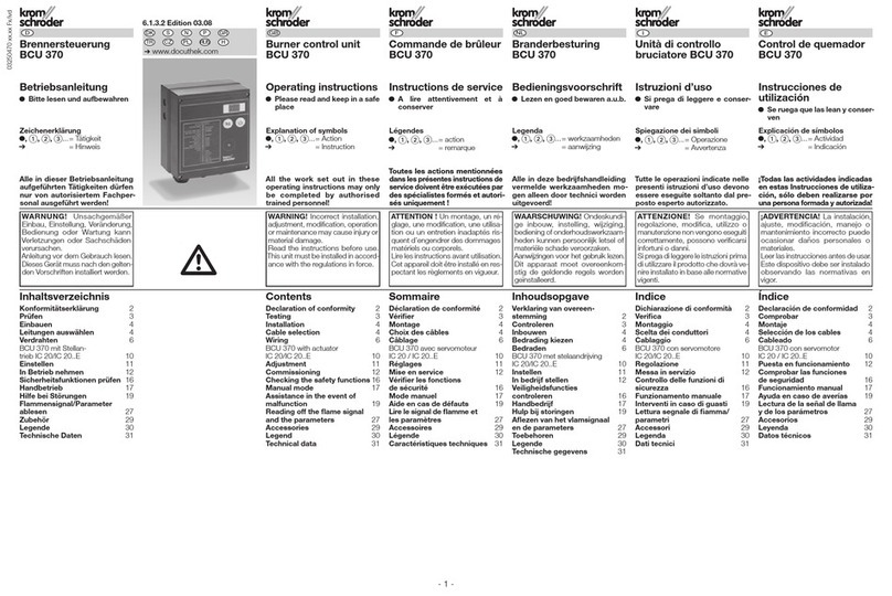 Krom Schroder BCU 370 operating instructions