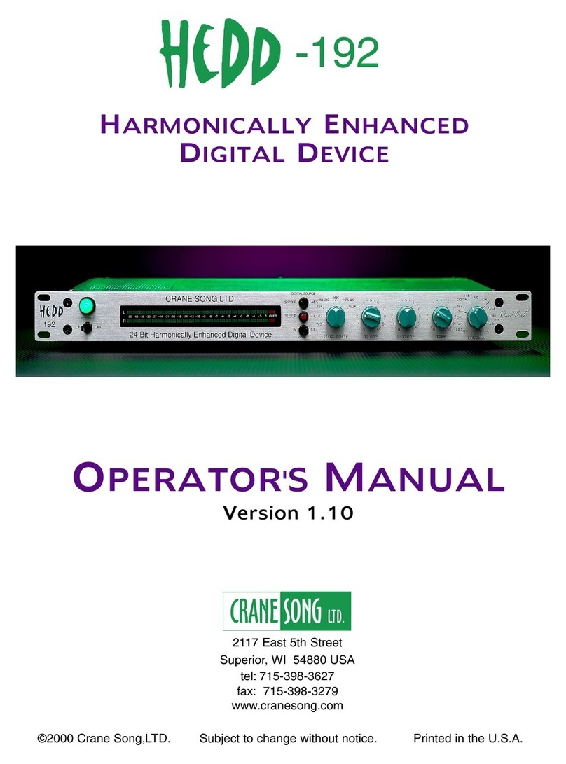 Crane Song HEDD-192 Operator's manual