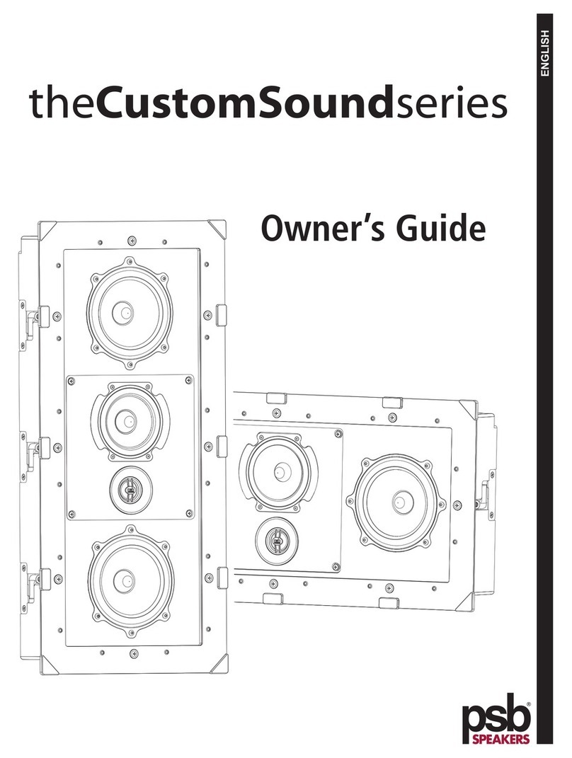 PSB THECUSTOMSOUND SERIES owner's guide