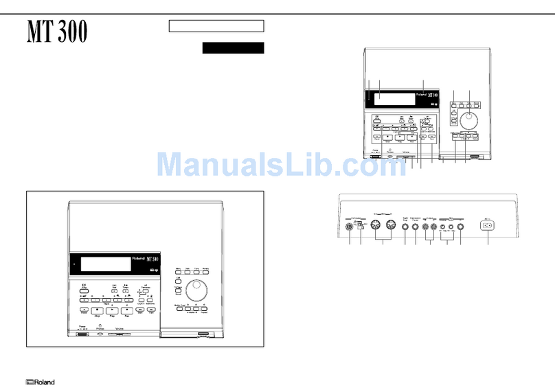 Roland MT 300 Operating and maintenance manual Roland MT 300 Operating and maintenance manual