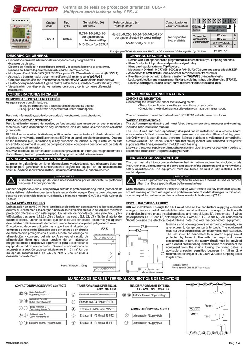 Circutor CBS-4 Series User manual