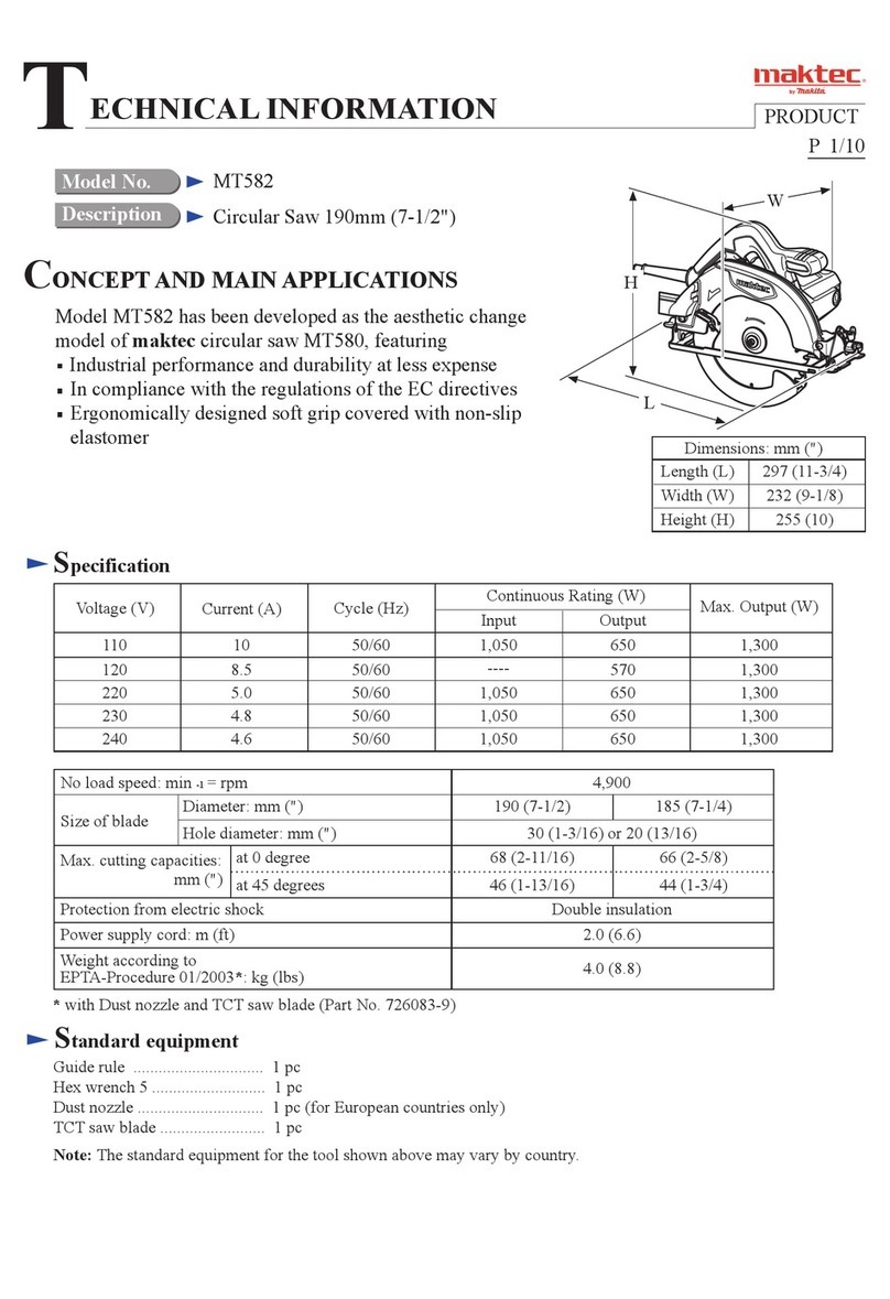 Maktec MT582 technical information