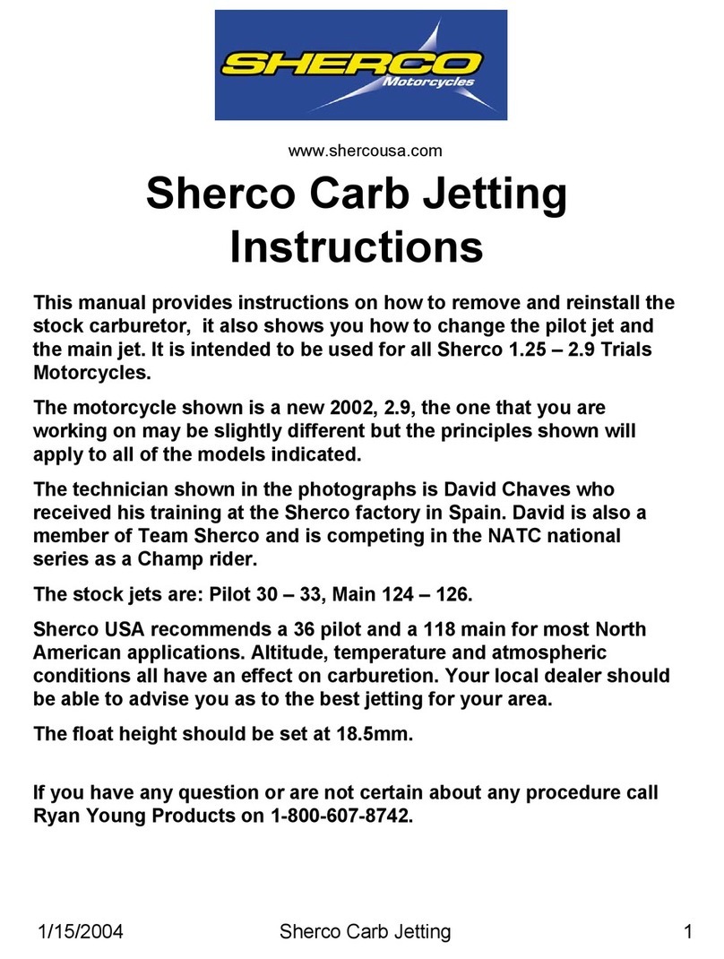 SHERCO Carb Jetting User manual